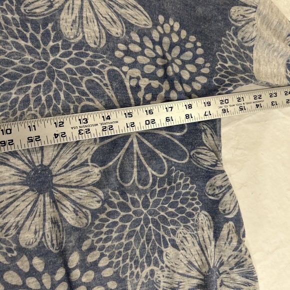 Jess & Jane Womens Tunic Top S Blue Daisy Floral  Cotton Blend Shirt Artsy - Picture 5 of 7